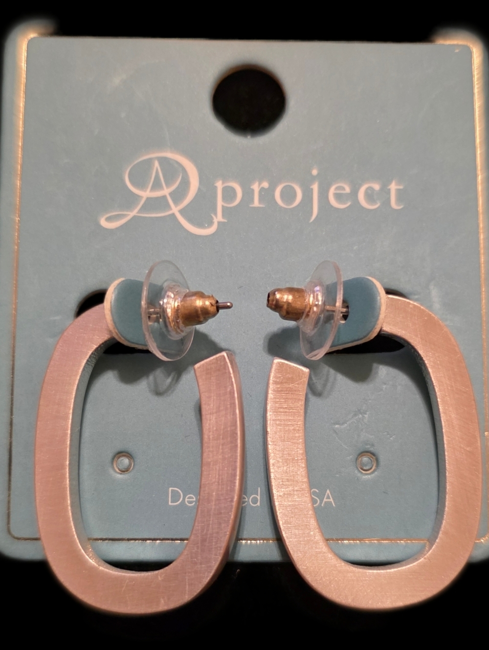 Matte Open Oval Hoop Earrings